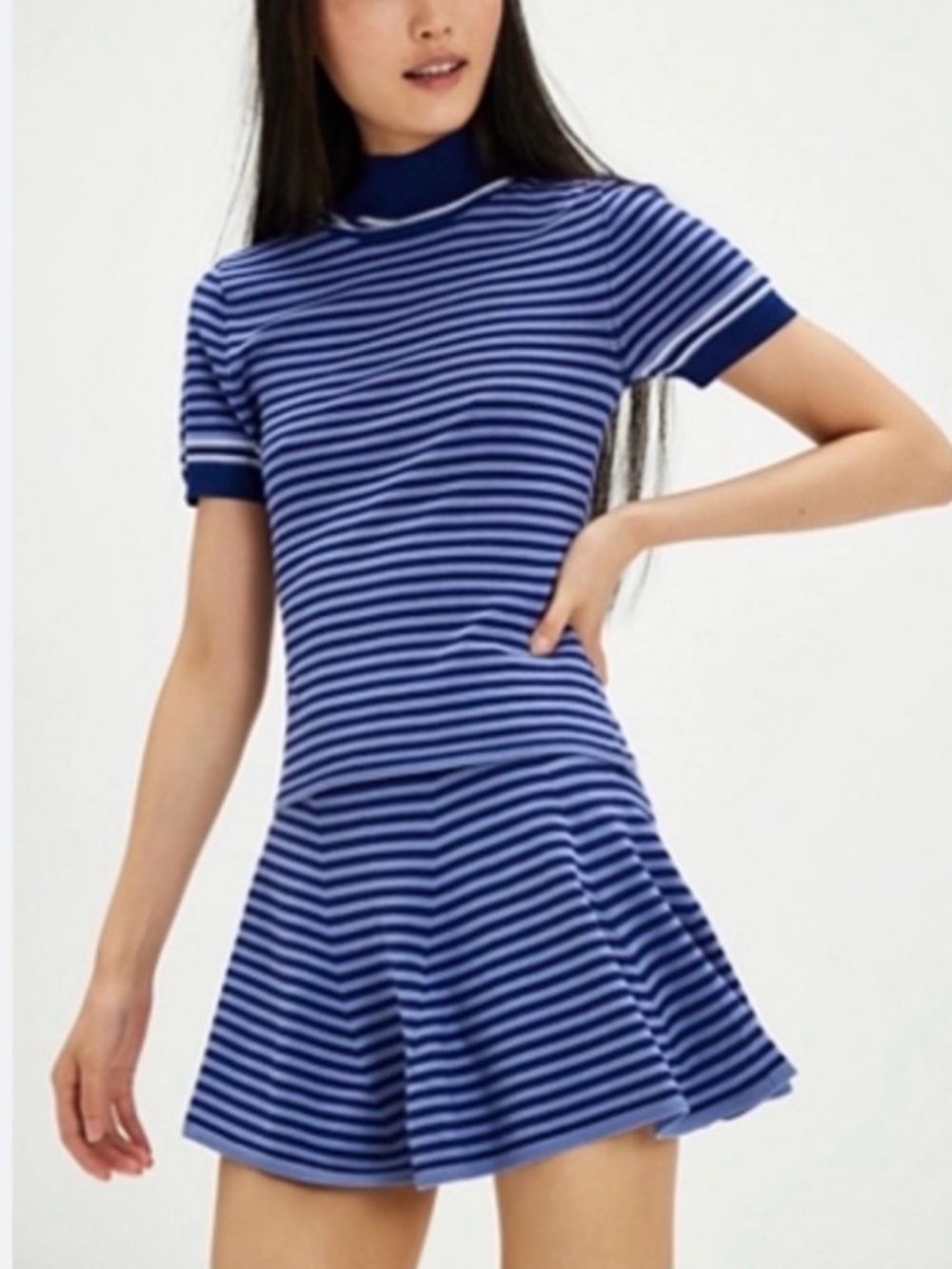 Striped Purple and White Two-Piece Set